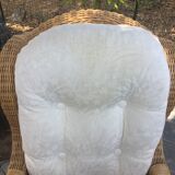 Paire de fauteuils rotin et bambou