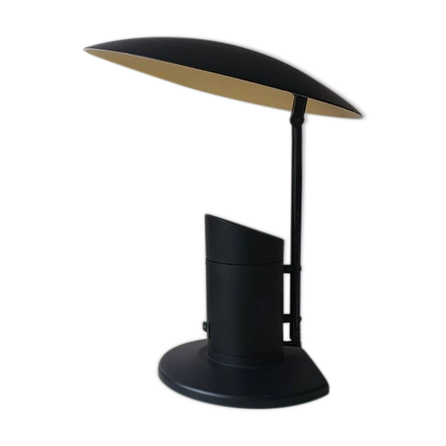 80s black yellow vintage plastic desk lamp