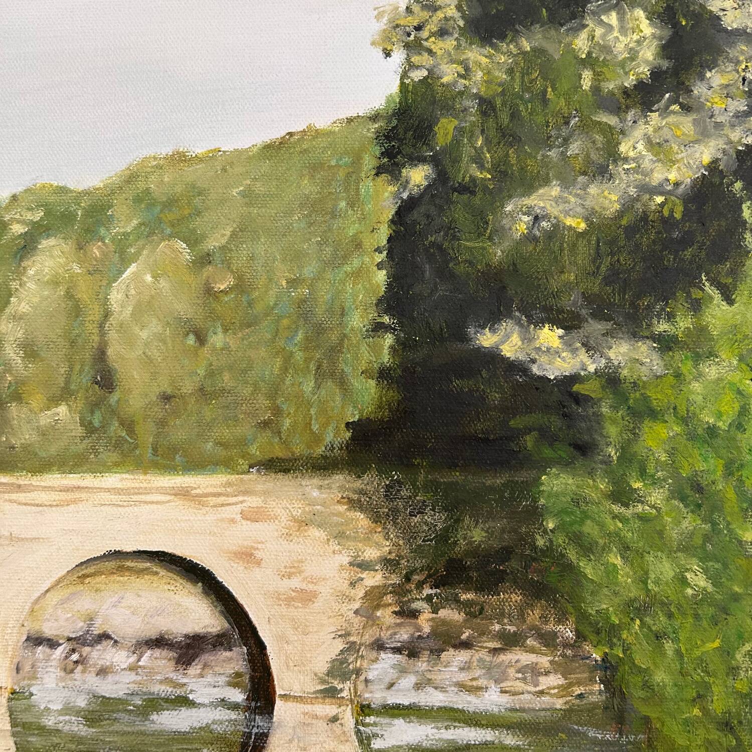 Painting the bridge over the river