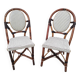 Pair of Vintage Wooden and Woven Plastic Bistro Chairs