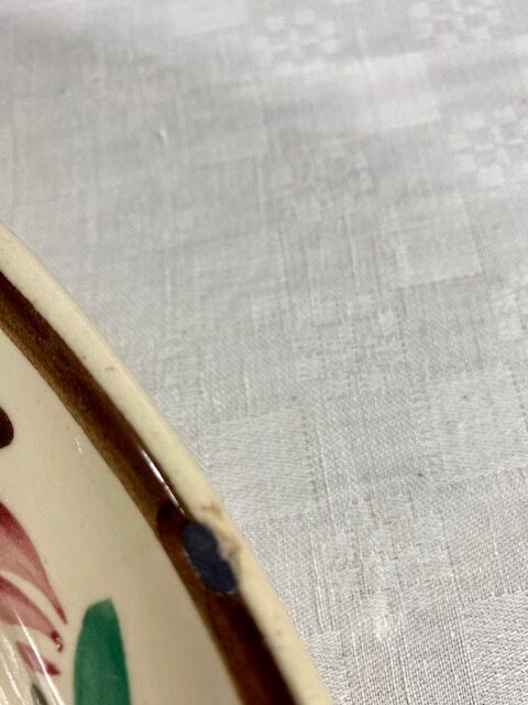 Oval earthenware dish Breton decor