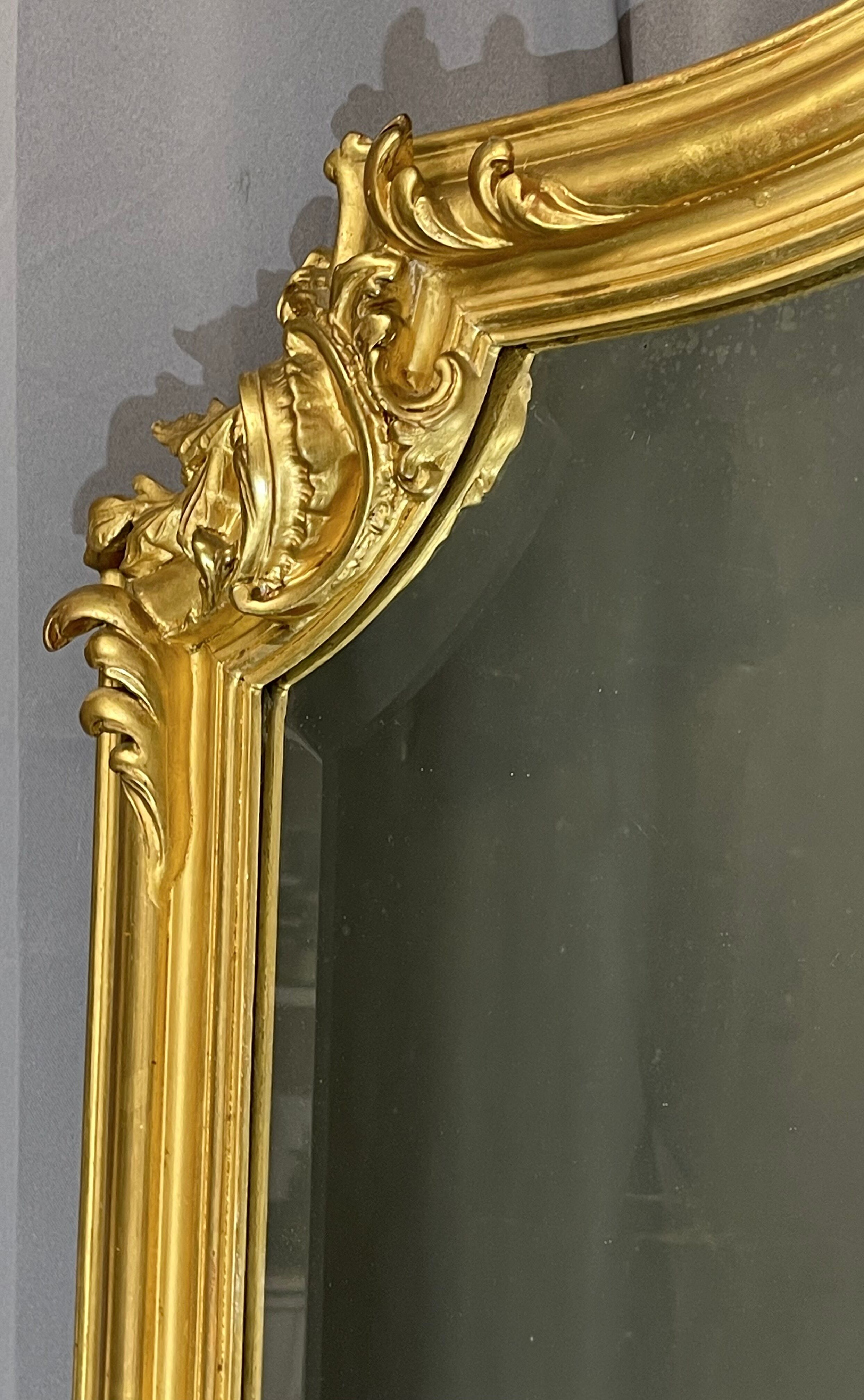 Mirror 174x111 period XIXth beautiful gilding, very good condition