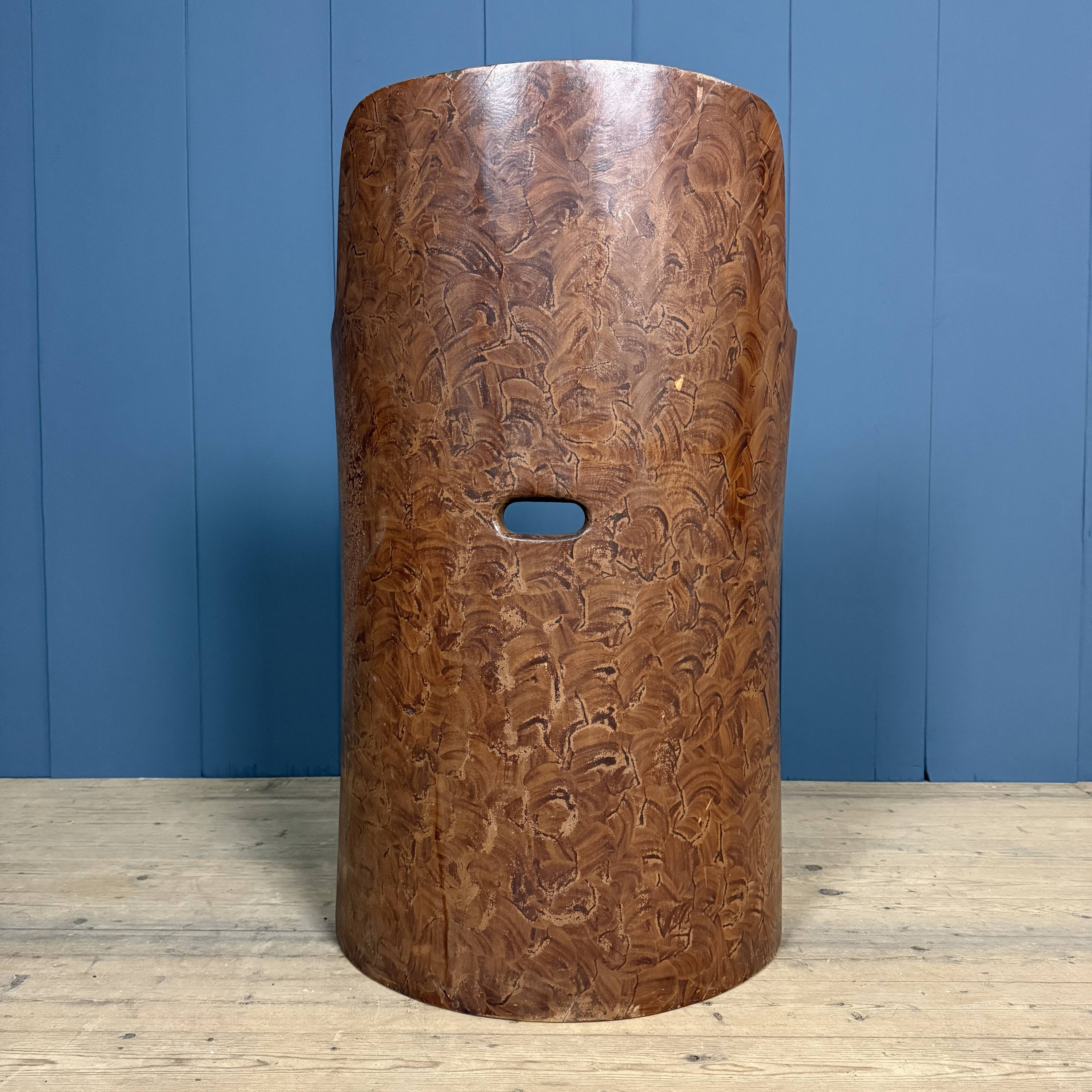 Old Swedish painted wooden trunk chair