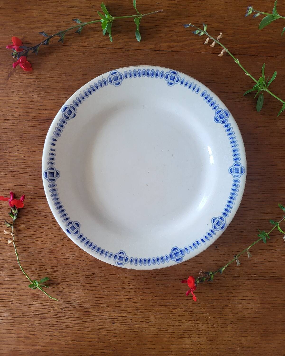 Old Earthenware Plate Creil and Montereau Dublin Service