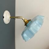 Vintage lampshade in sky blue opaline
