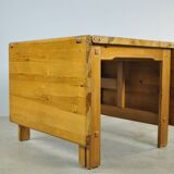 Vintage scandinavian pine drop-leaf dining table, edvin helseth, norway 70s