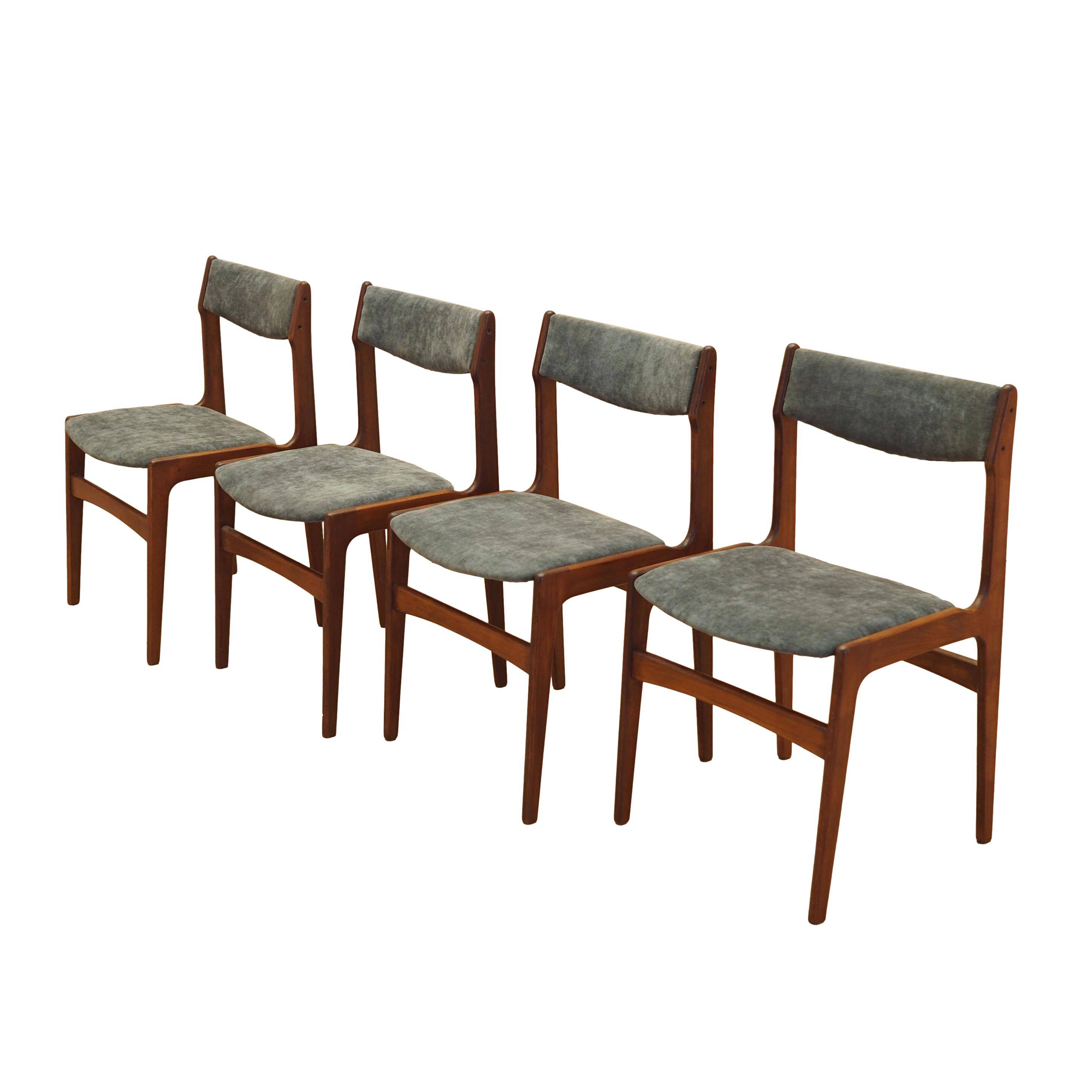 Set of four teak chairs, Danish design, 1970s, made in Denmark