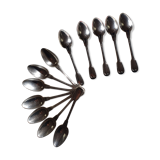 12 small silver metal spoons Christofle mesh model