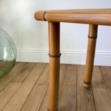 Vintage rattan and bamboo stool 50s-60s