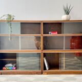 Library sectional glazed bookcase by Minty