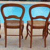 6 louis Philippe style chairs in solid wood merisier