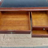 Black leather desk with extensions