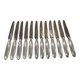 12 silver plated table knives, goldsmith Alfenide st LXVI pearls