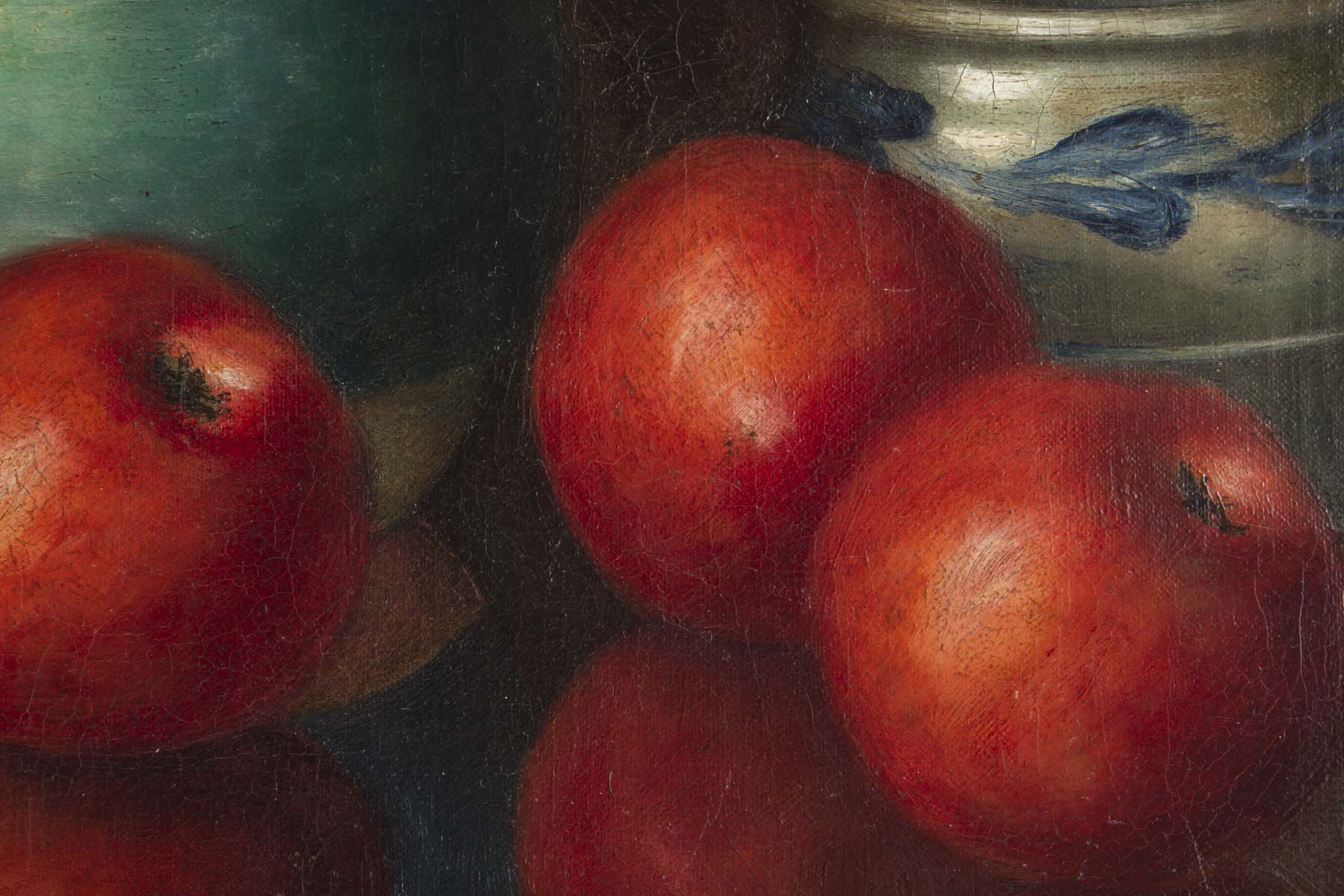 Still life with apples and ceramics by Dalens, 1921