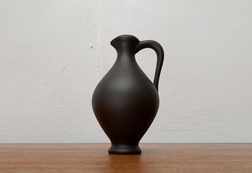 German Minimalist Mid-Century Carafe Vase in Ceramic Wormser Terra-Sigillata, 1960s