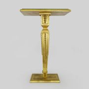 Console, guéridon table d'appoint en bois doré plateau miroir biseauté. Ann