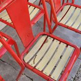 Series of 12 Tolix bistro chairs by Xavier Pauchard model T4 - 1950s
