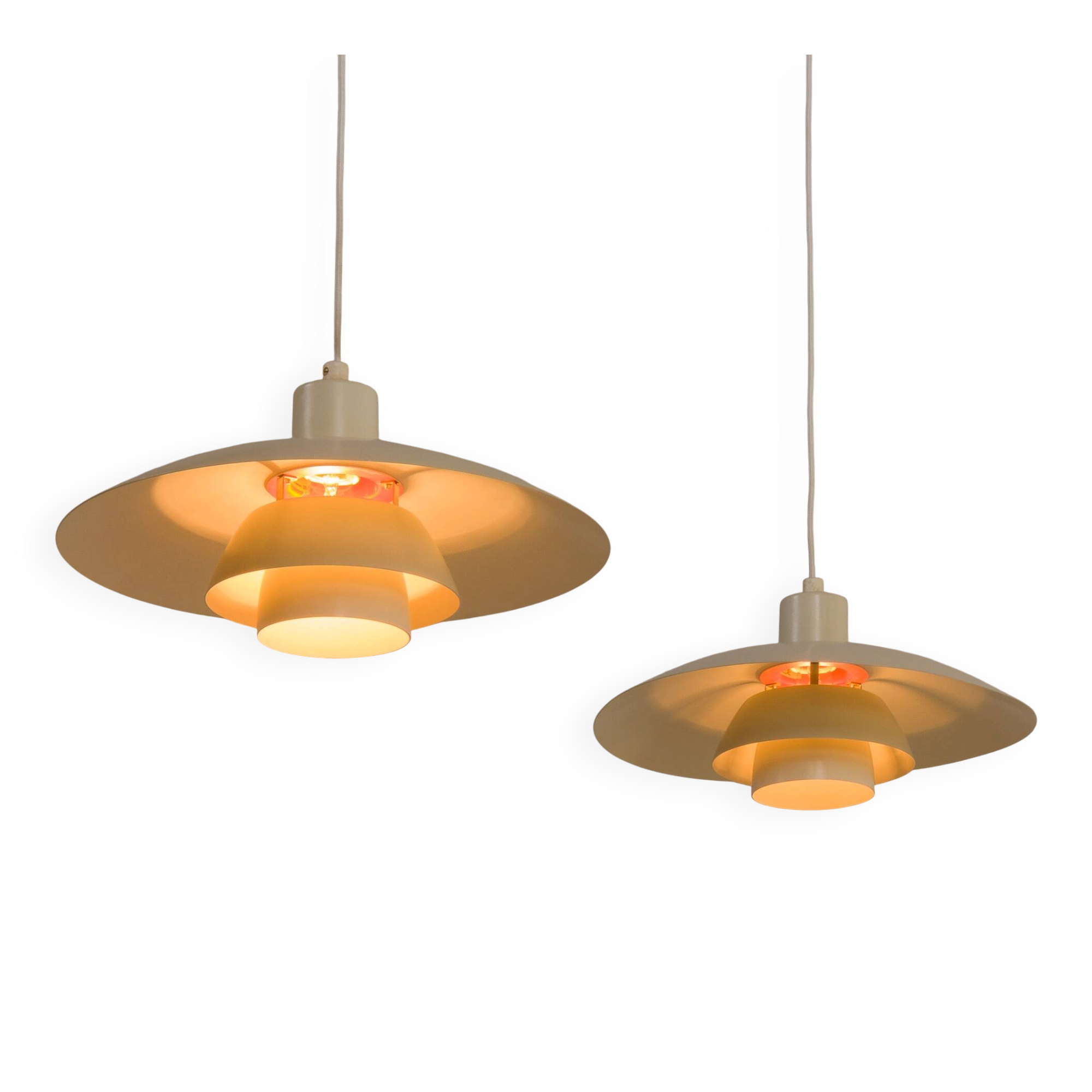 PH 4/3 vintage pendant lamp Poul Henningsen, set of 2, Louis Poulsen, Denmark, 1970s