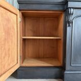 Large black patinated glass bookcase (renovated)