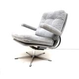 Vintage armchair with gray suede upholstery made in the 1970s