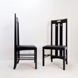 Pair of high-back chairs 'Ingram' by Charles Rennie Mackintosh for Cassina, 1980s