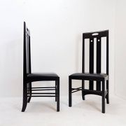 Pair of high-back chairs 'Ingram' by Charles Rennie Mackintosh for Cassina, 1980s