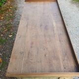 Old oak trade counter, weathered raw wood