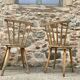 Paire de chaises bistrot bohème hêtre scandinave - pieds compas - vintage 1950 bentwood