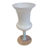 White opaline cut vase