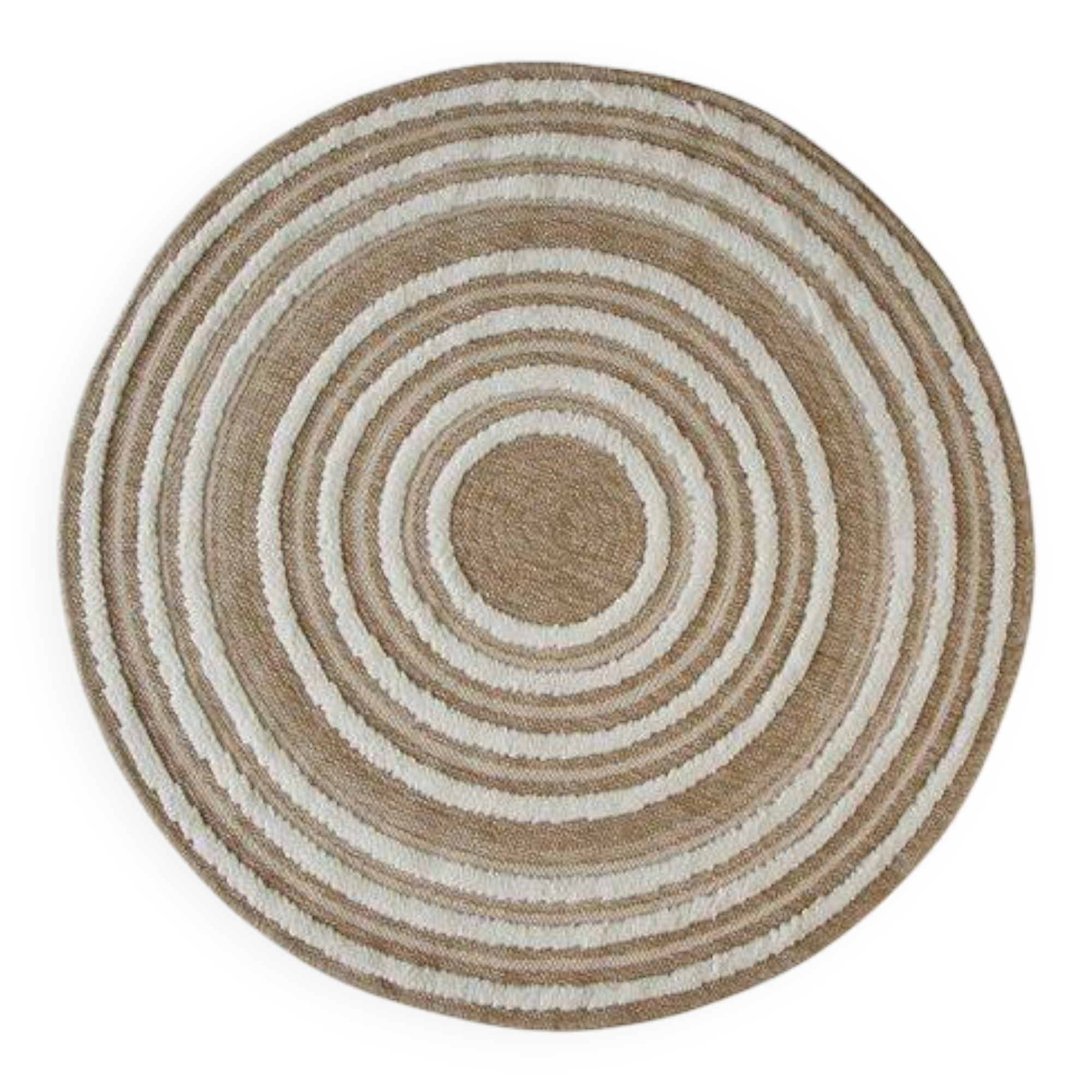 Natural beige jute round rug 70cm