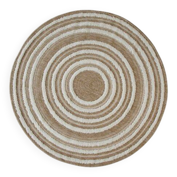 Tapis rond en jute naturel beige 70cm