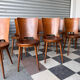 Set of 10 Baumann bistro chairs