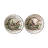 2 assiettes décor faisan faïence de Longwy XIXème