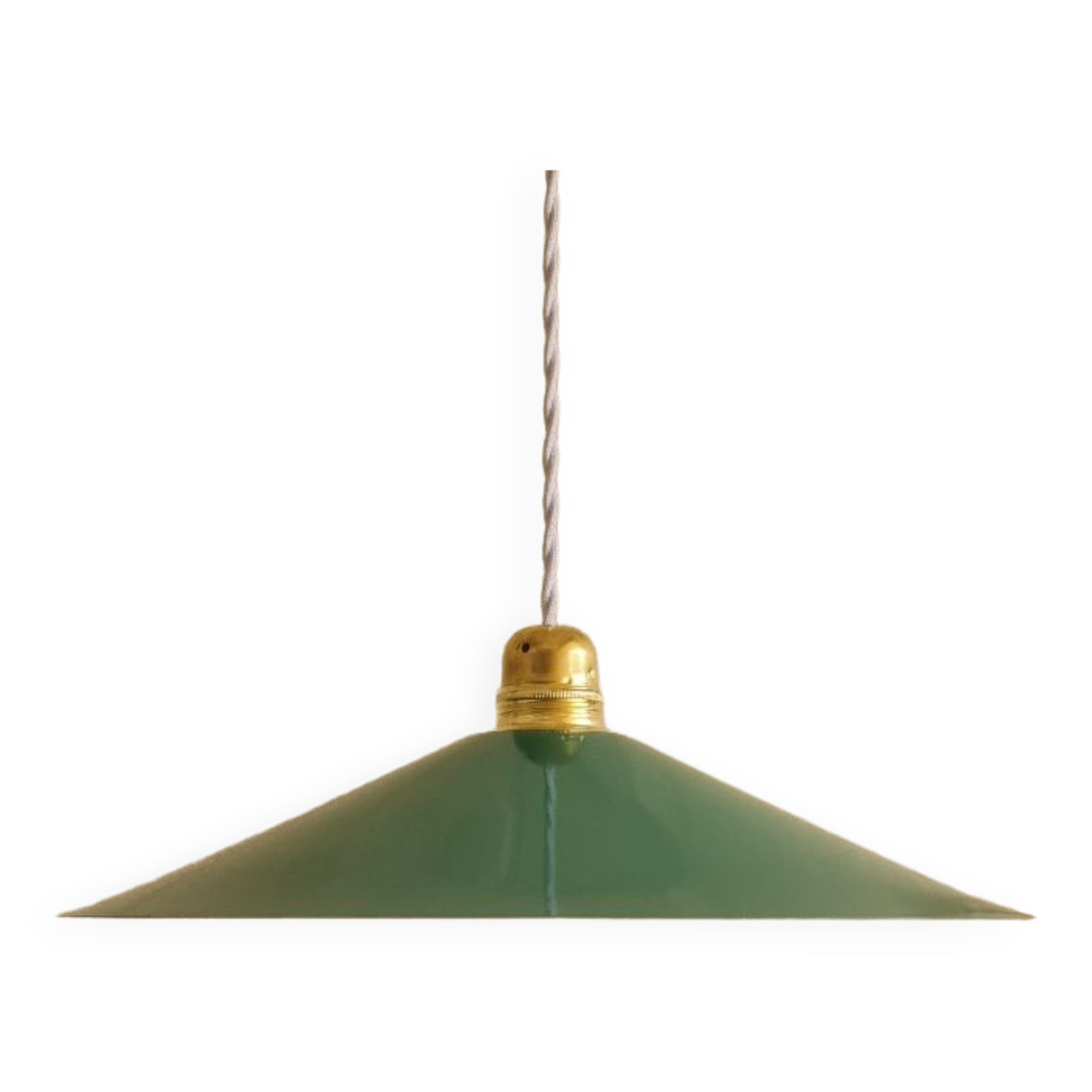 Pendant lamp in enamelled sheet metal