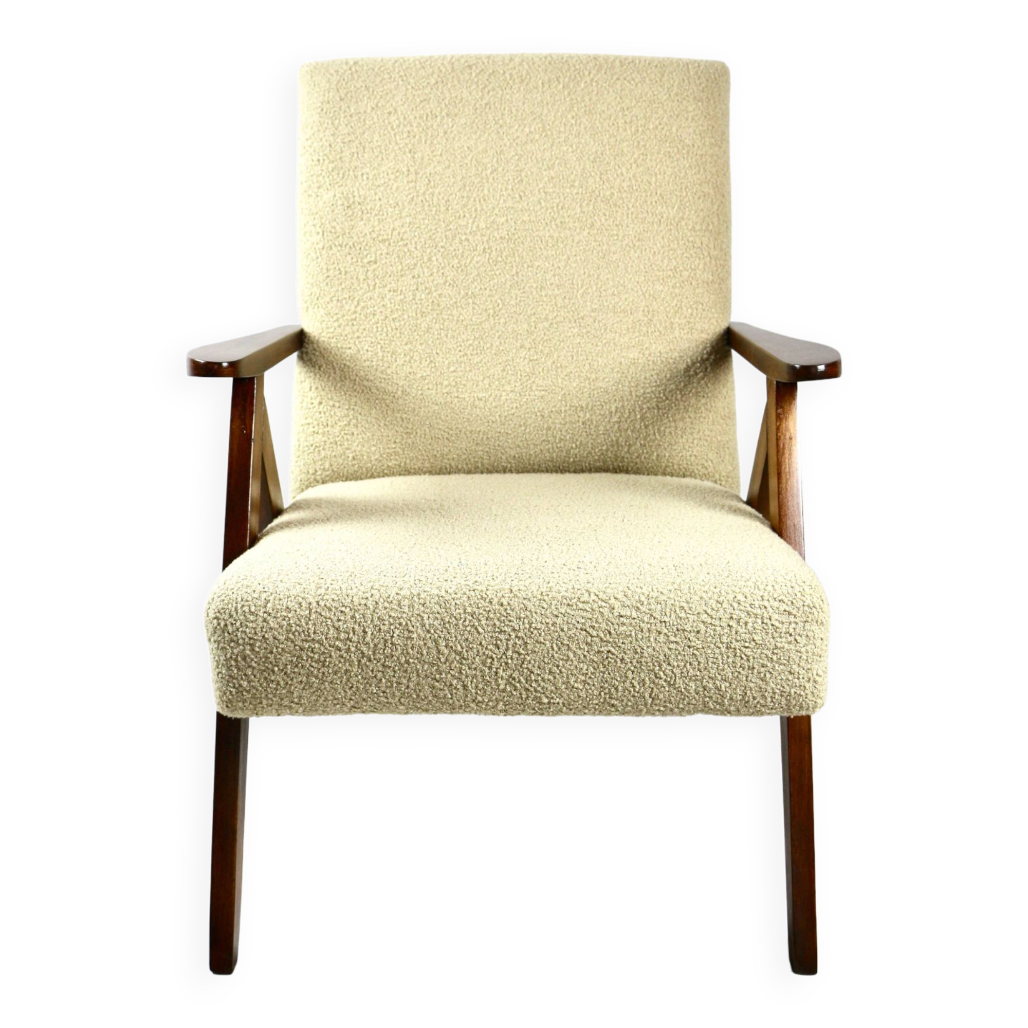 Vintage beige boucle model b-310 armchair, 1970s