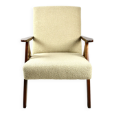 Fauteuil vintage beige boucle modèle b-310, 1970s