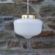 Set of 3 hanging lamps in opaline, Art Deco