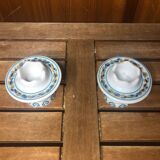Pair of FRANCOISE SAGET Porcelain Candlesticks Flower Decor #A413