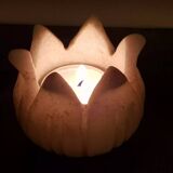 Marble "lotus" tea light candle holder