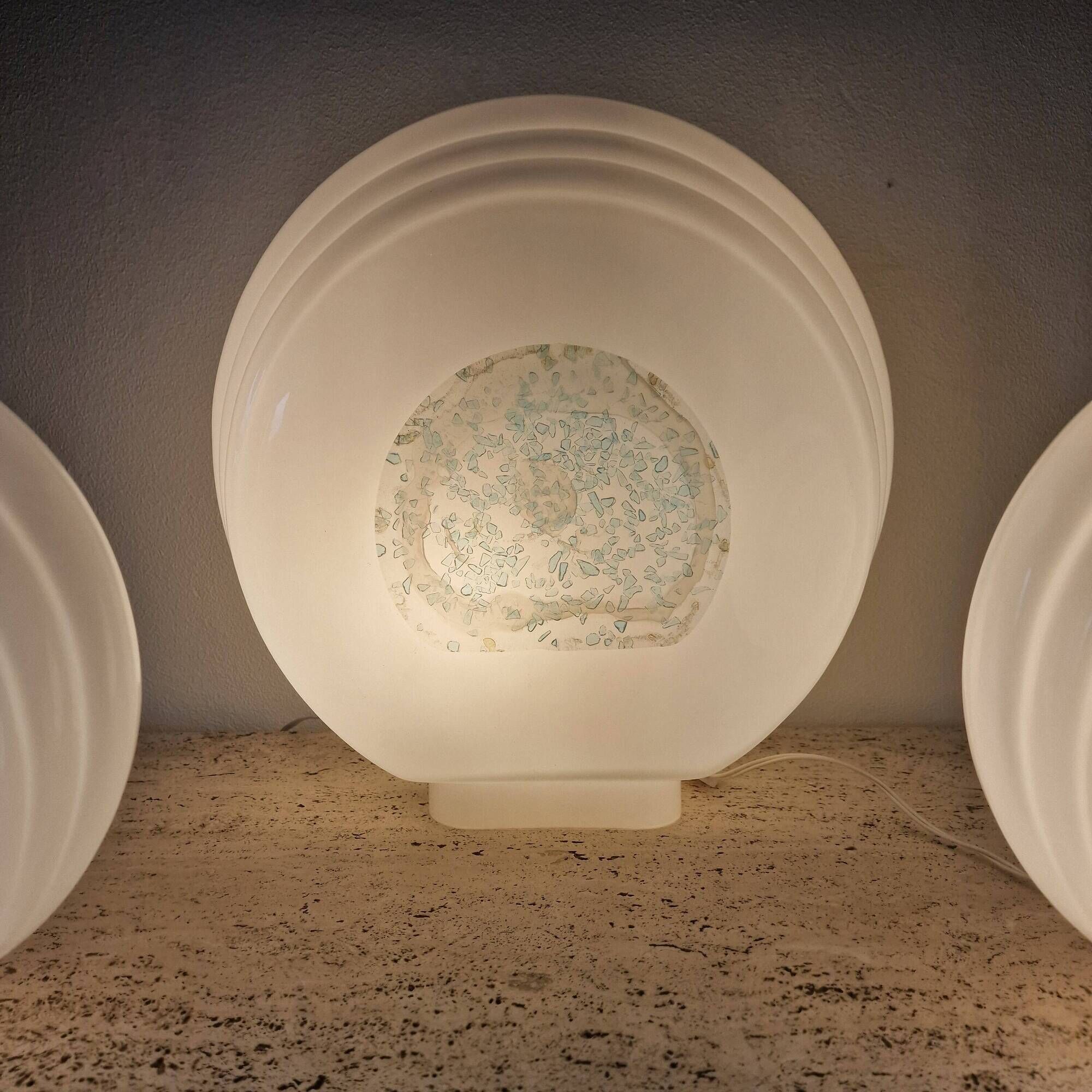 Rare 1970s Murano Glass Table Lamps by Ferro & Lazzarini - Set of 3