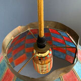 Mother-of-pearl and brass hanging lamp