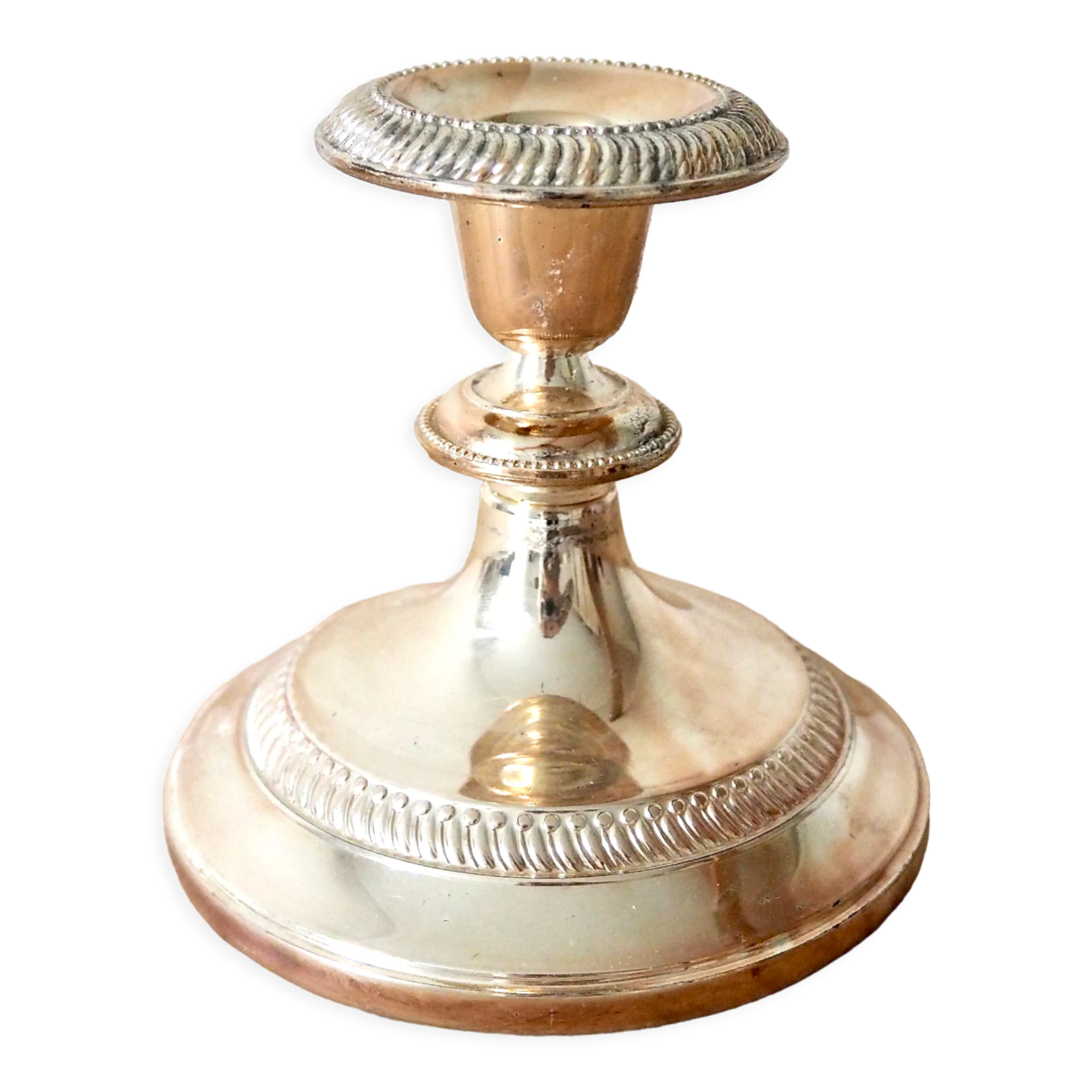 Silver candle holder