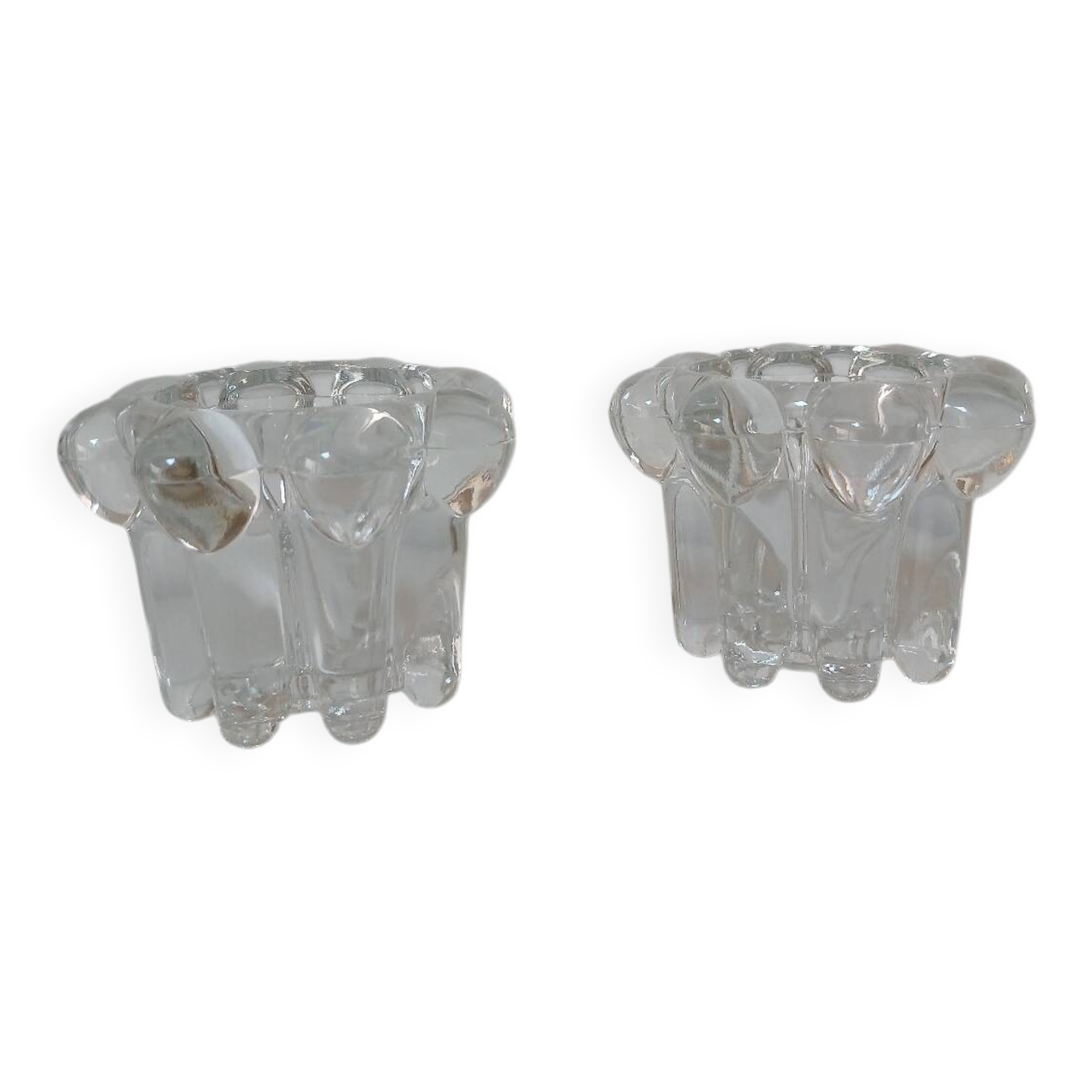 Set of 2 glass candle holders, Reims