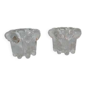 Set of 2 glass candle holders, Reims