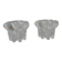 Set of 2 glass candle holders, Reims