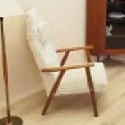 Danish teak lounge chair with new velour upholstery, 1960s