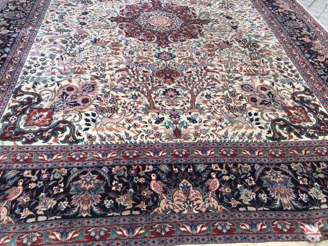 Large vintage carpet Sino Persian Tabriz fine, handmade 247x315 cm