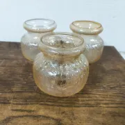 Set of 3 vintage amber textured glass globes/shades.