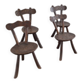 Set of 4 French provincial chairs in the style of Alexandre Noll, 1950s
