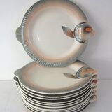 12 assiettes poisson Digoin Sarreguemines années 50